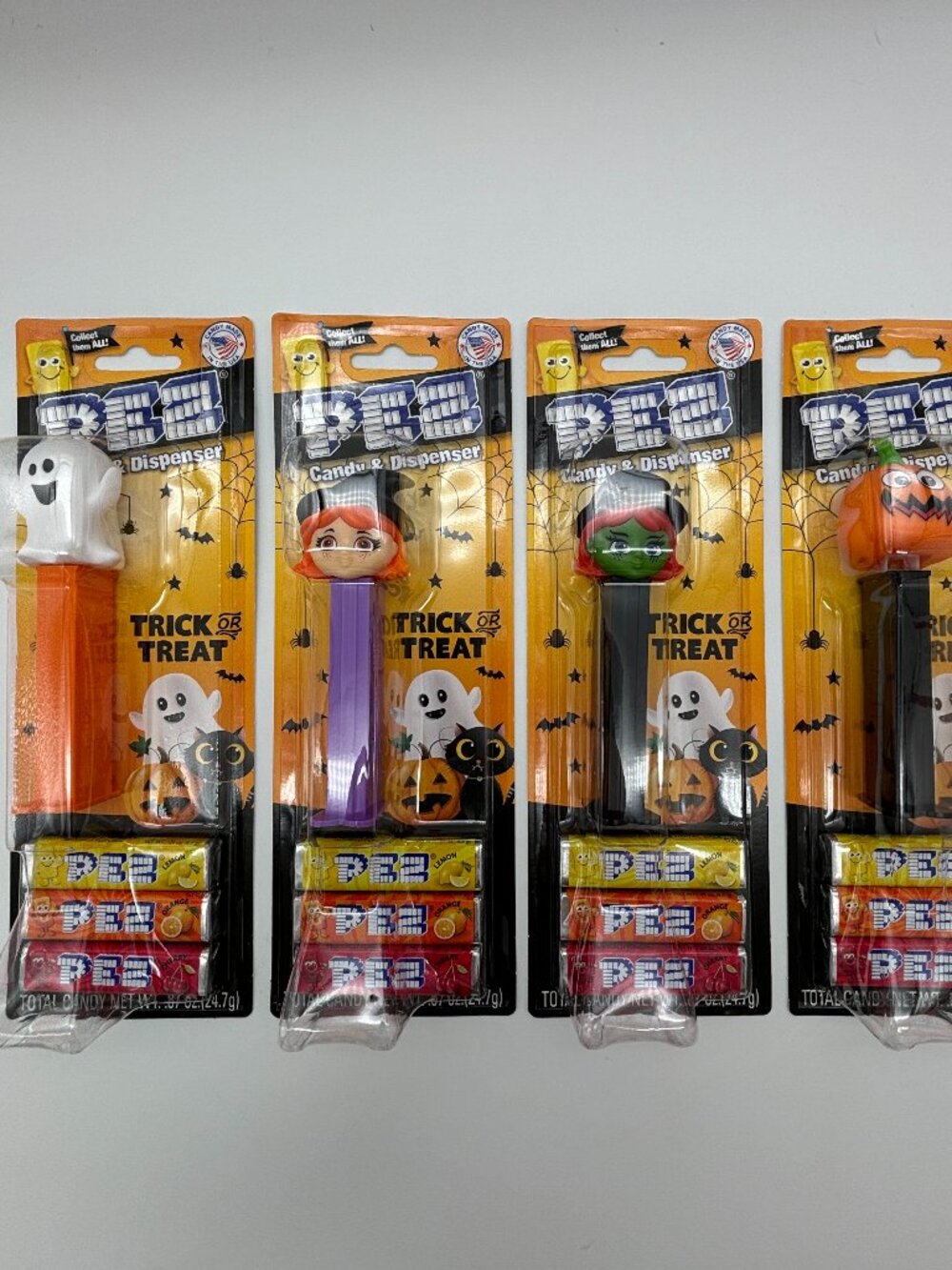 PEZ Candy & Dispenser Trick or Treat Halloween Themed Collector Toy (x4)